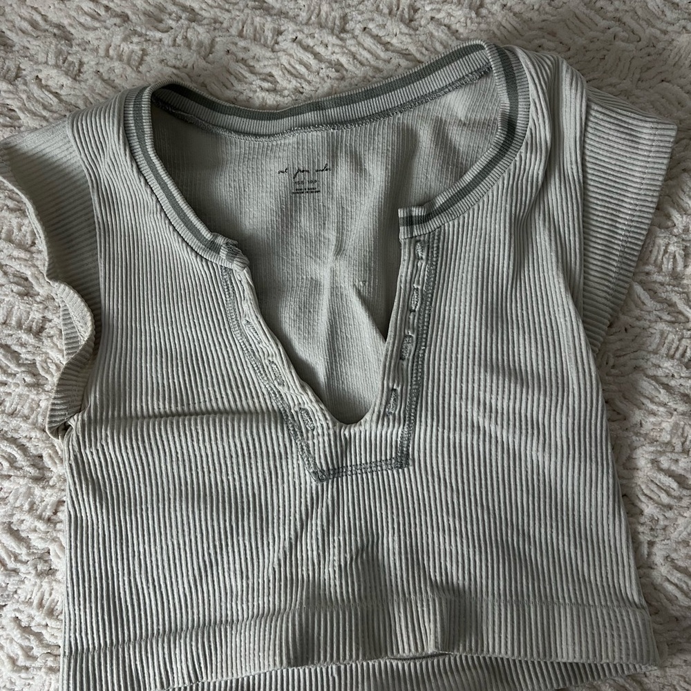 Urban Outfitters Ribbed Cream Tee